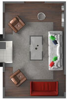 top view of living room